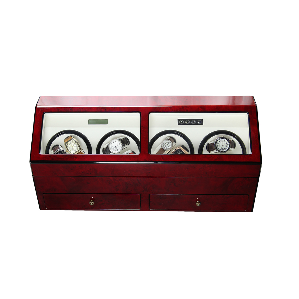 8 Slots Automatic Motor Wooden Watch Winder