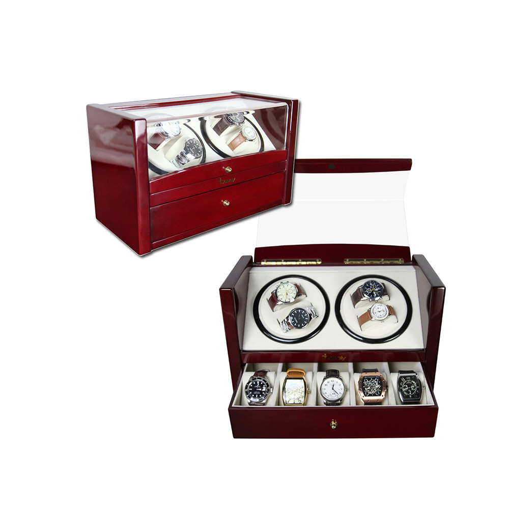 Black Wooden Watch Winder Custom Packaging Box