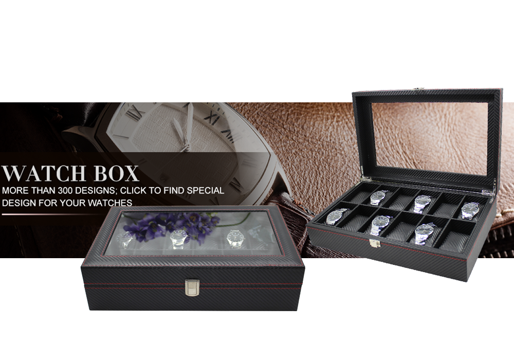 Black Leather Watch Box Wholesale Price For 12 Watches Display