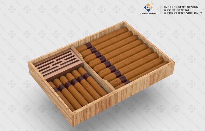 Custom Logo Design Empty Wood Cigar Box