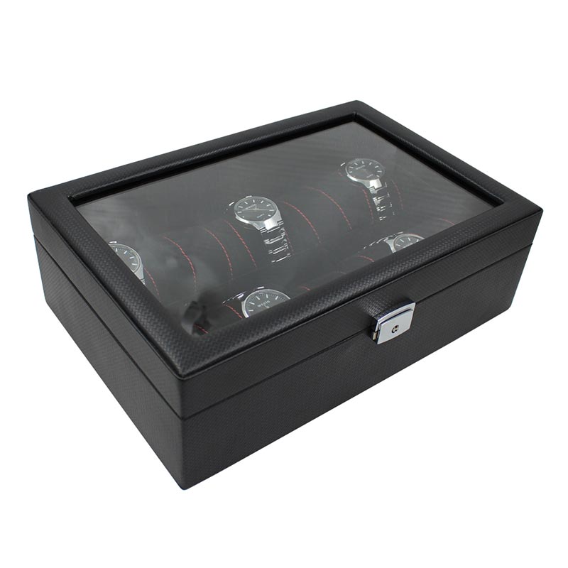 Luxury Piano Watch Case Box Display For 10 Watches Storage