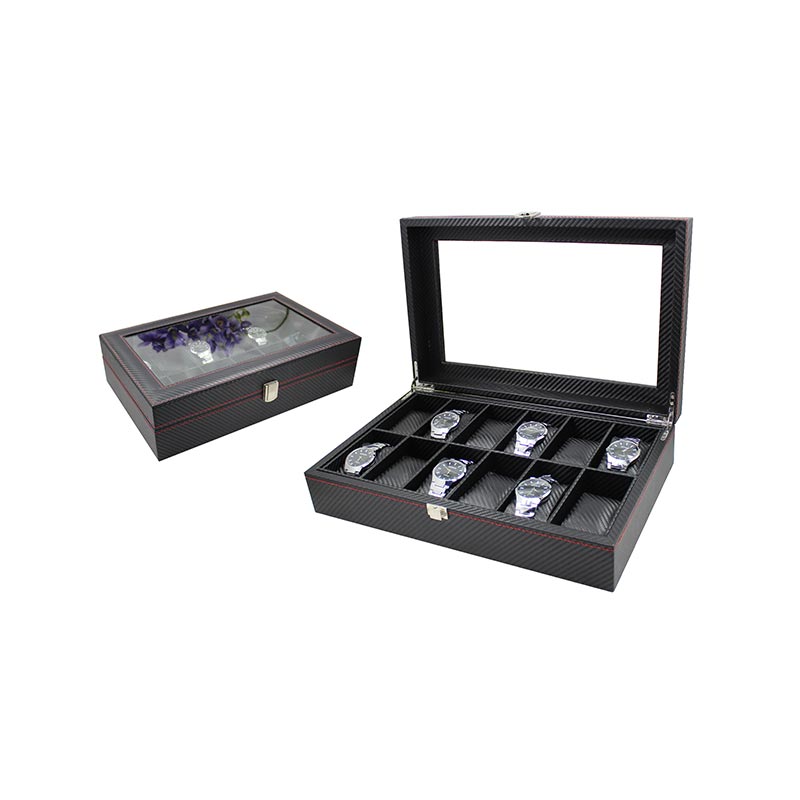 Black Leather Watch Box Wholesale Price For 12 Watches Display