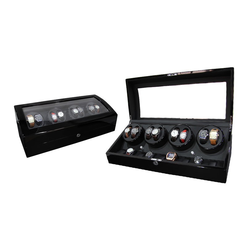 New Design High Gloss Paint Black Wooden Automatic Watch Winder