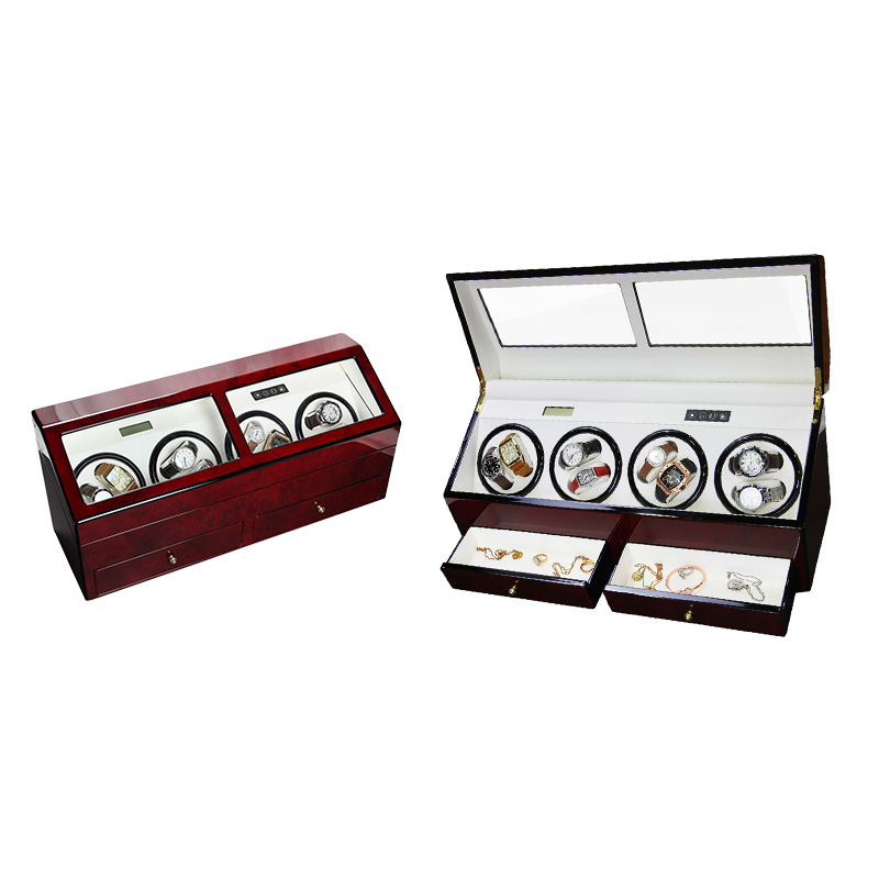 8 Slots Automatic Motor Wooden Watch Winder