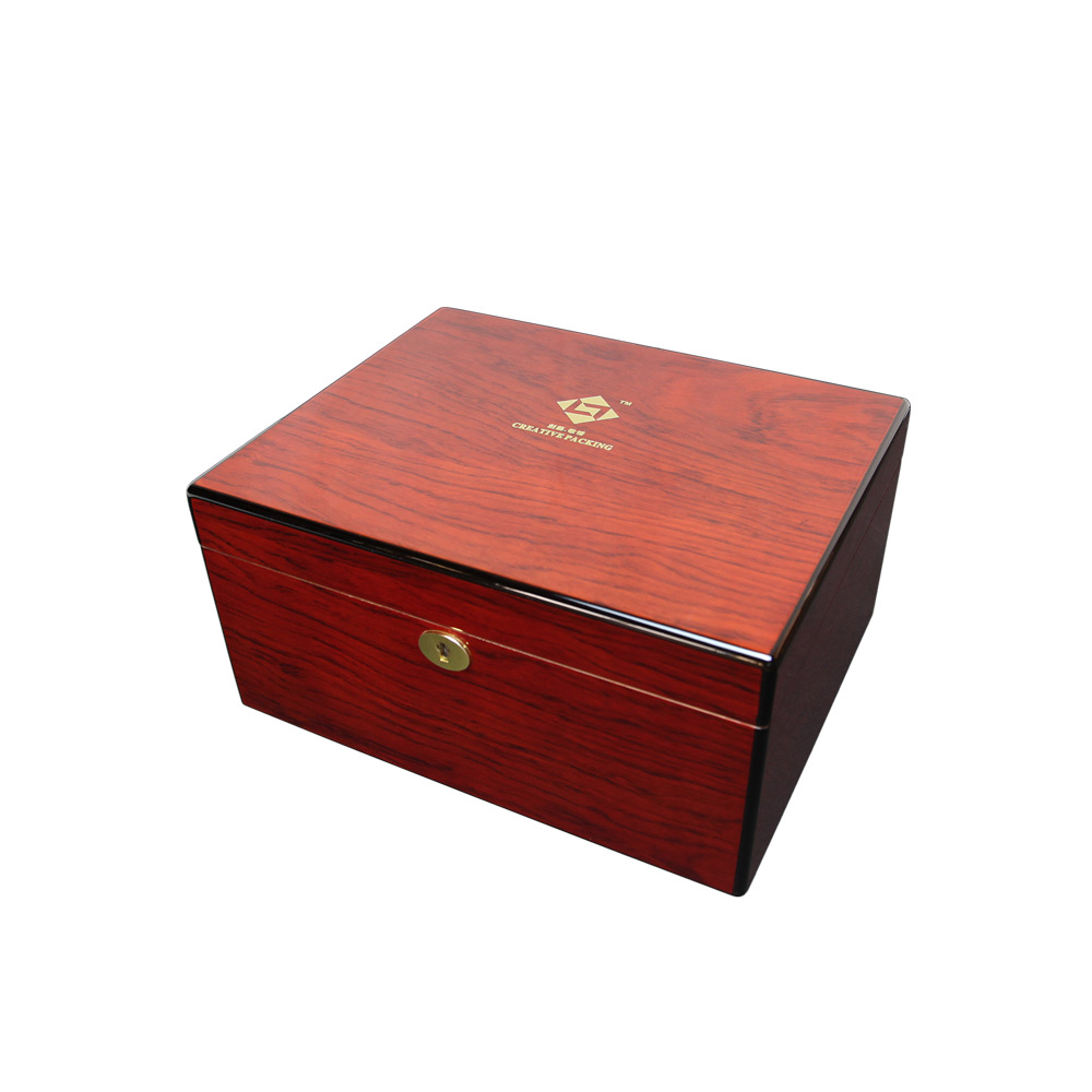 Hot Sale Wooden Cigarette Humidor, Making Wood Humidor, Locking Humidor