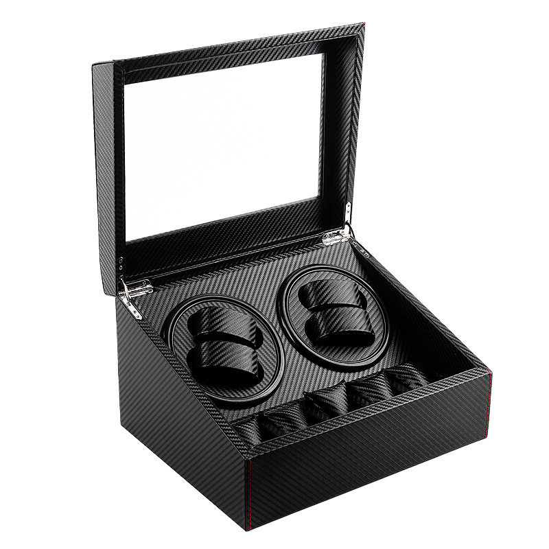 Custom Wholesale Spot Supply 4 Luxury Auto Watch Winder with 5 Watch Storage Wooden Watch Winder