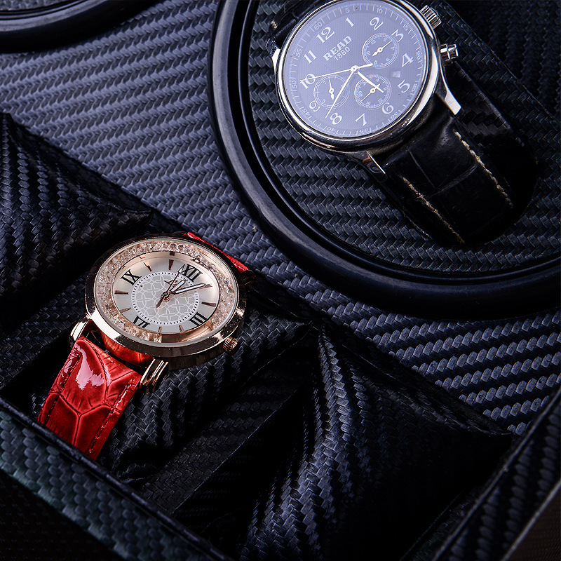 Custom Wholesale Spot Supply 4 Luxury Auto Watch Winder with 5 Watch Storage Wooden Watch Winder