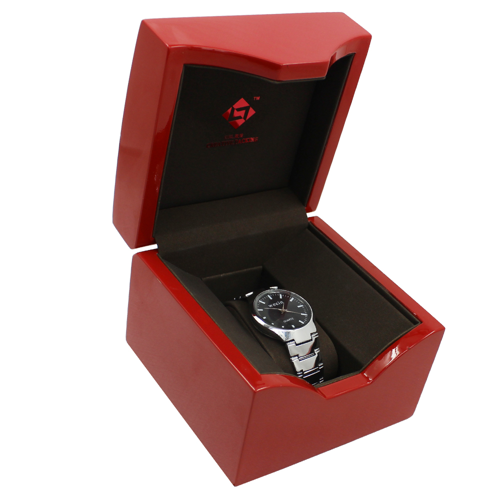 luxury custom logo popular wooden watch mens packaging case PU leather storage gift watch box