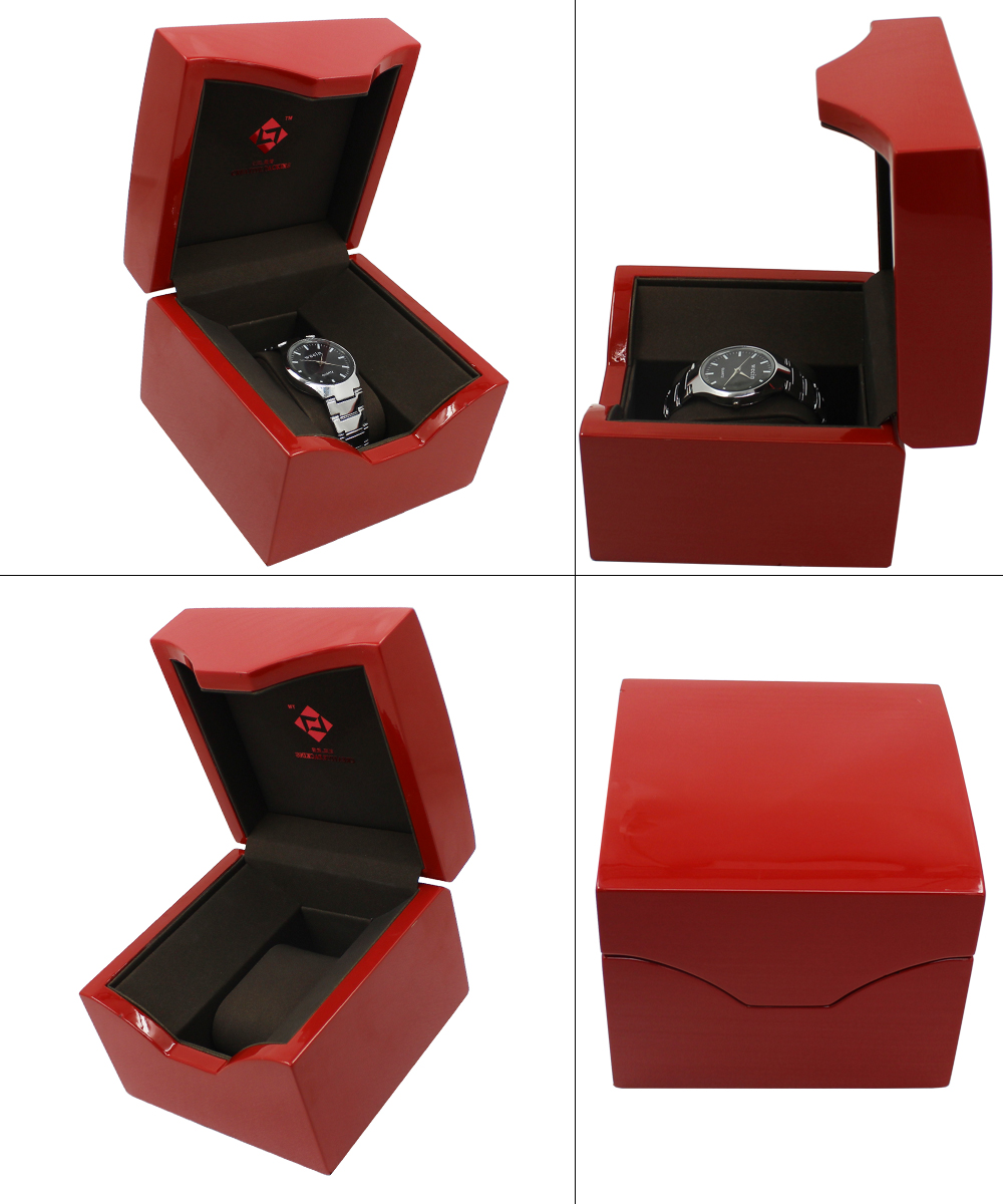 luxury custom logo popular wooden watch mens packaging case PU leather storage gift watch box