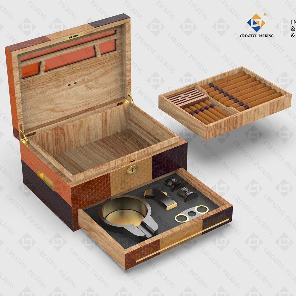 Travel Cigar Humidor Cedar Wood Air Tight, Engraved & Personalized