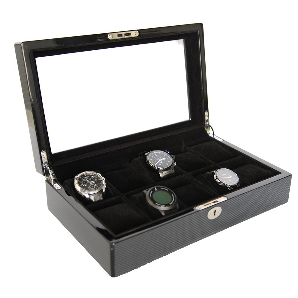 Custom Wholesale Black classical collection watch case storage display box