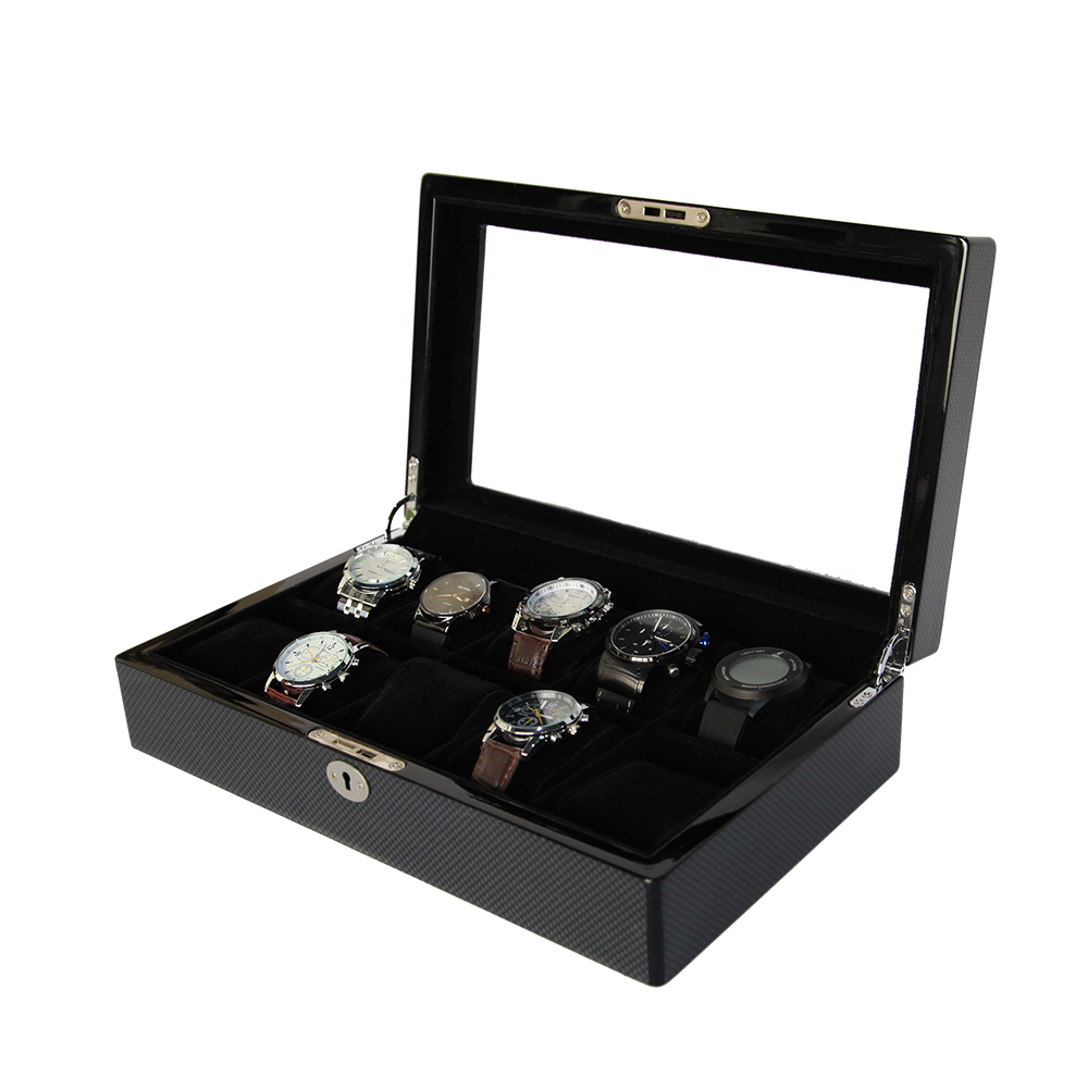 Custom Wholesale Black classical collection watch case storage display box