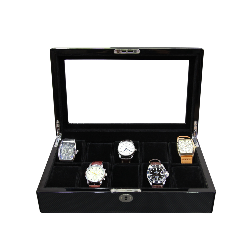 Custom Wholesale Black classical collection watch case storage display box