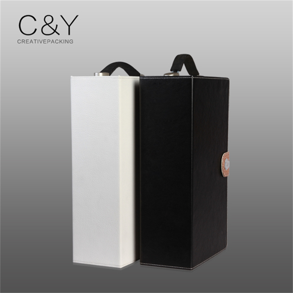Exquisite Buckle Design Leather Wine Box Customization