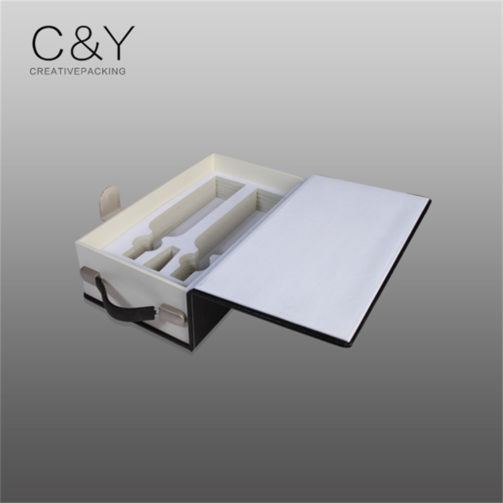 Exquisite Buckle Design Leather Wine Box Customization